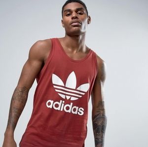 EUC Size M red Adidas trefoil vest